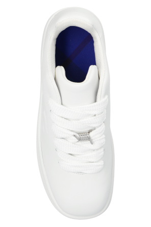 Burberry Checked Sports Zip Top - White 'Box' leather